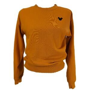 Divided XS Orange Women's Top Embroidered Mickey Mouse Ears Disney